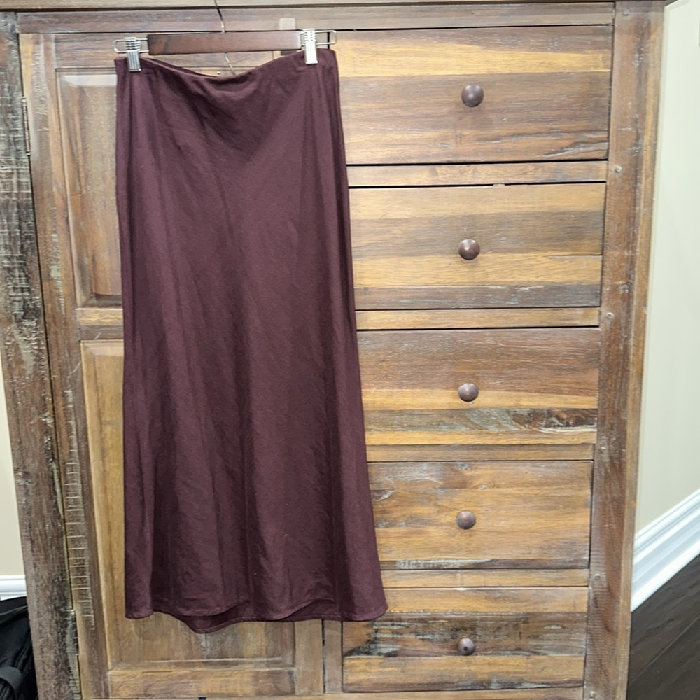 Anthropologie Deep Burgundy Maxi Skirt